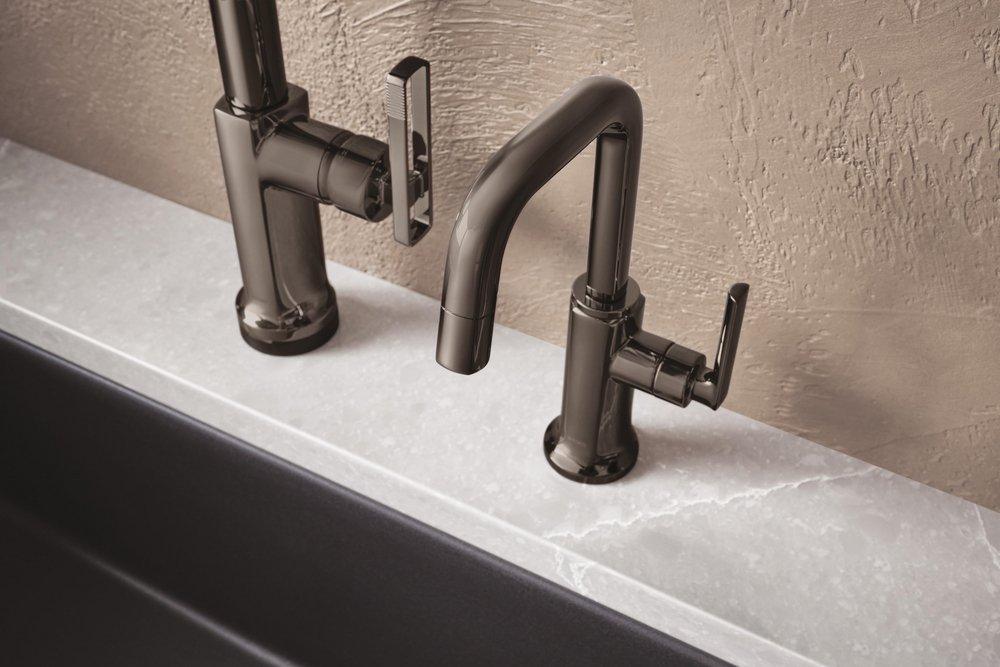 Kintsu&reg; Single Handle Faucet with Square Spout in Lumicoat&reg; Black Onyx 