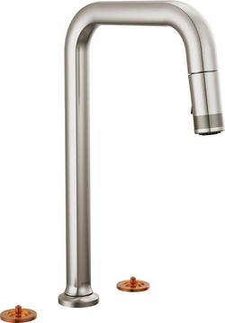 Two Handle Pull Down Kitchen Faucet in Stainless (Handles Sold Separately)