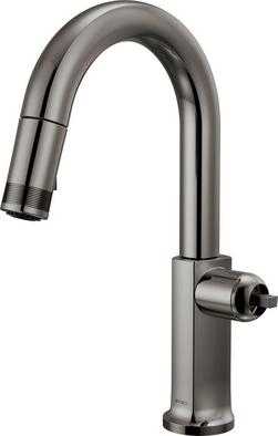 Single Handle Pull Down Bar Faucet in Lumicoat&reg; Black Onyx (Handle Sold Separately)