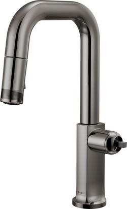 Single Handle Pull Down Bar Faucet in Brilliance® Black Onyx (Handle Sold Separately)