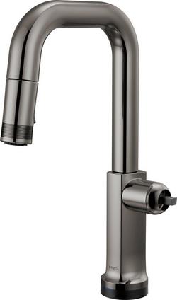 Single Handle Pull Down Bar Faucet in Lumicoat&reg; Black Onyx (Handle Sold Separately)