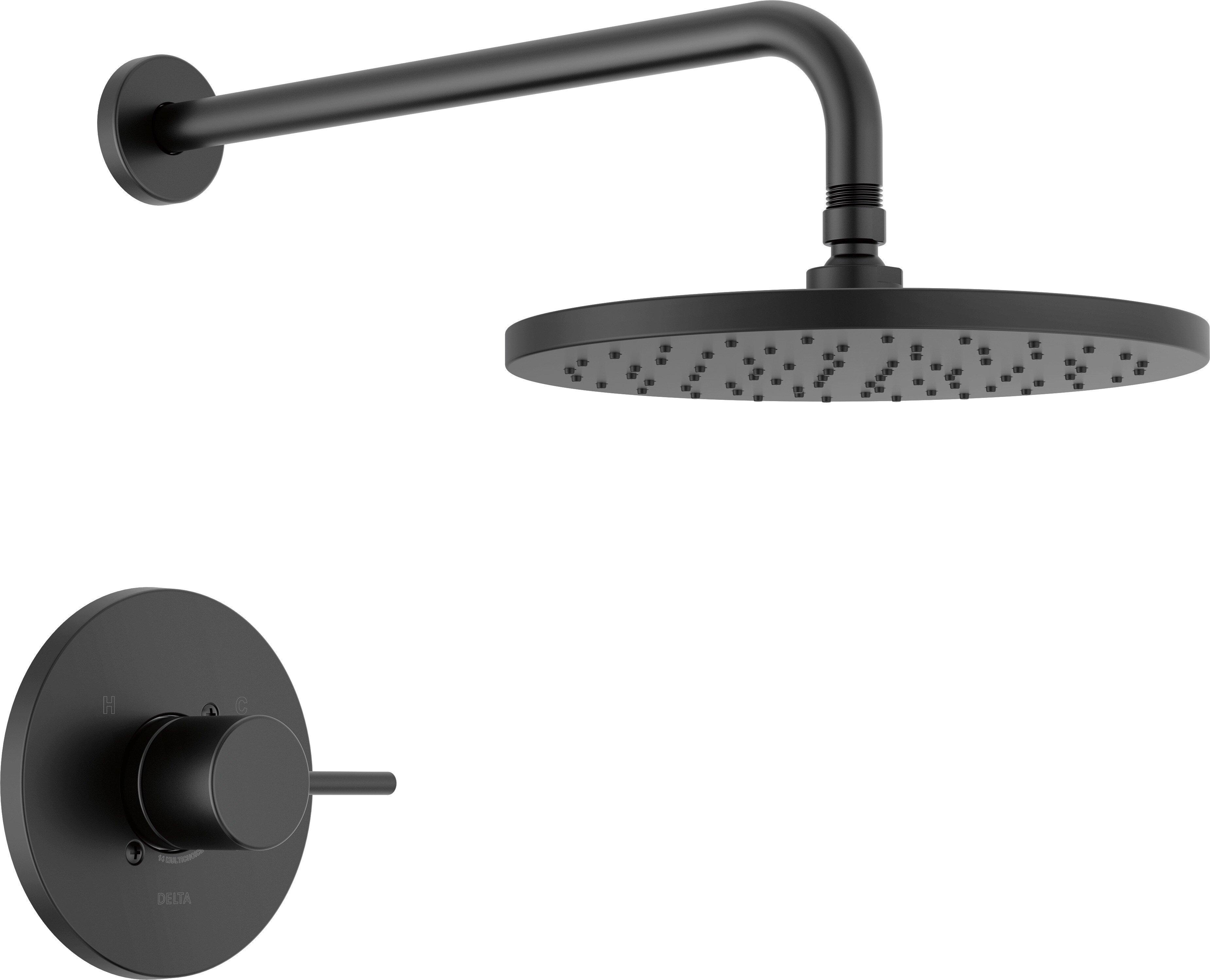 Delta Faucet Matte Black One Handle Single Function Shower Faucet (Trim Only) 