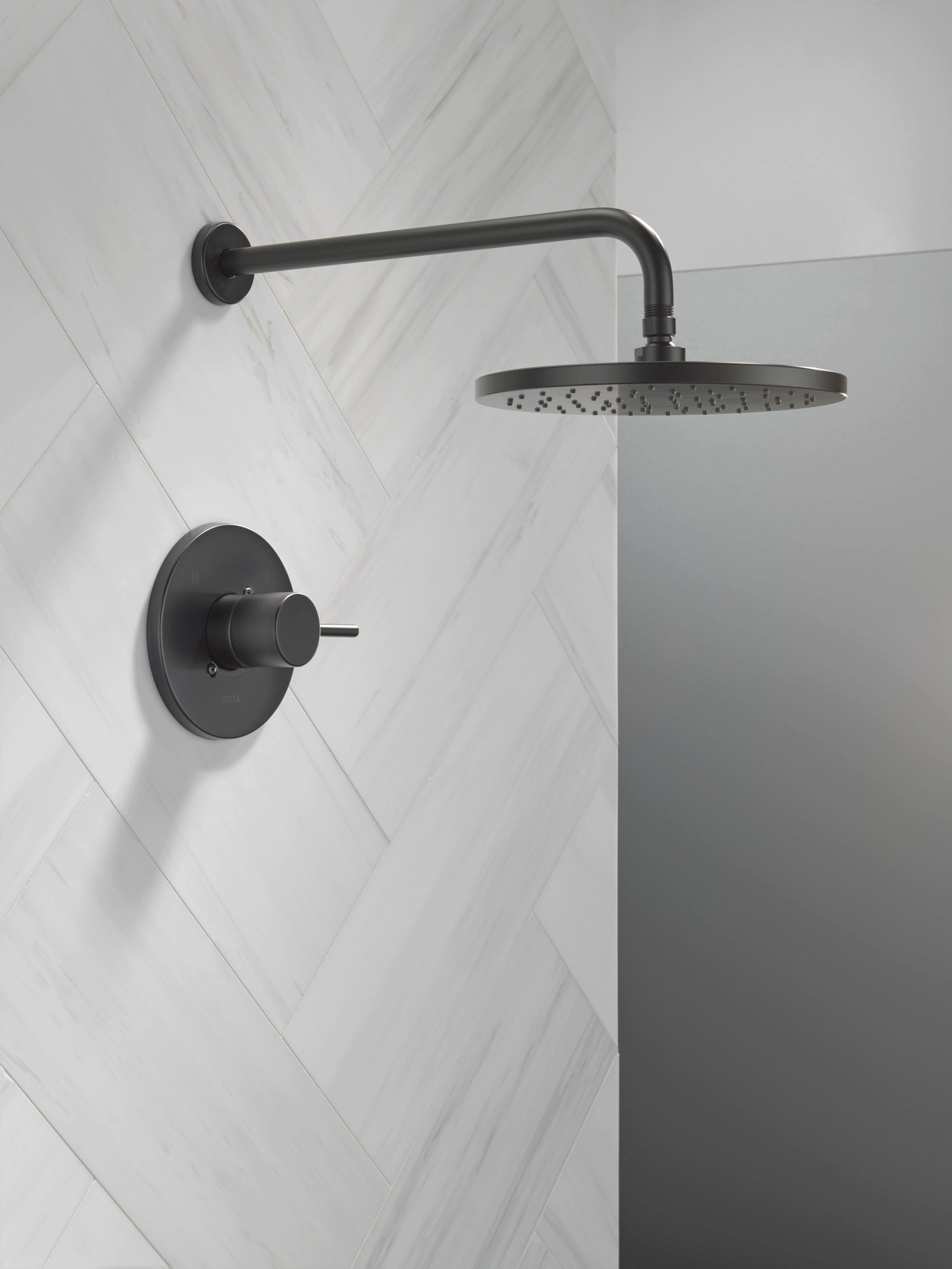 Delta Faucet Matte Black One Handle Single Function Shower Faucet (Trim Only) 
