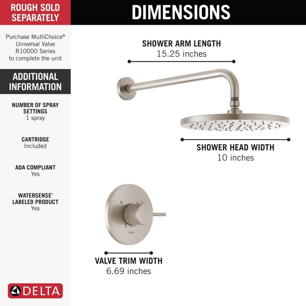 Delta Faucet SpotShield Brushed Nickel One Handle Single Function Shower Faucet (Trim Only) 