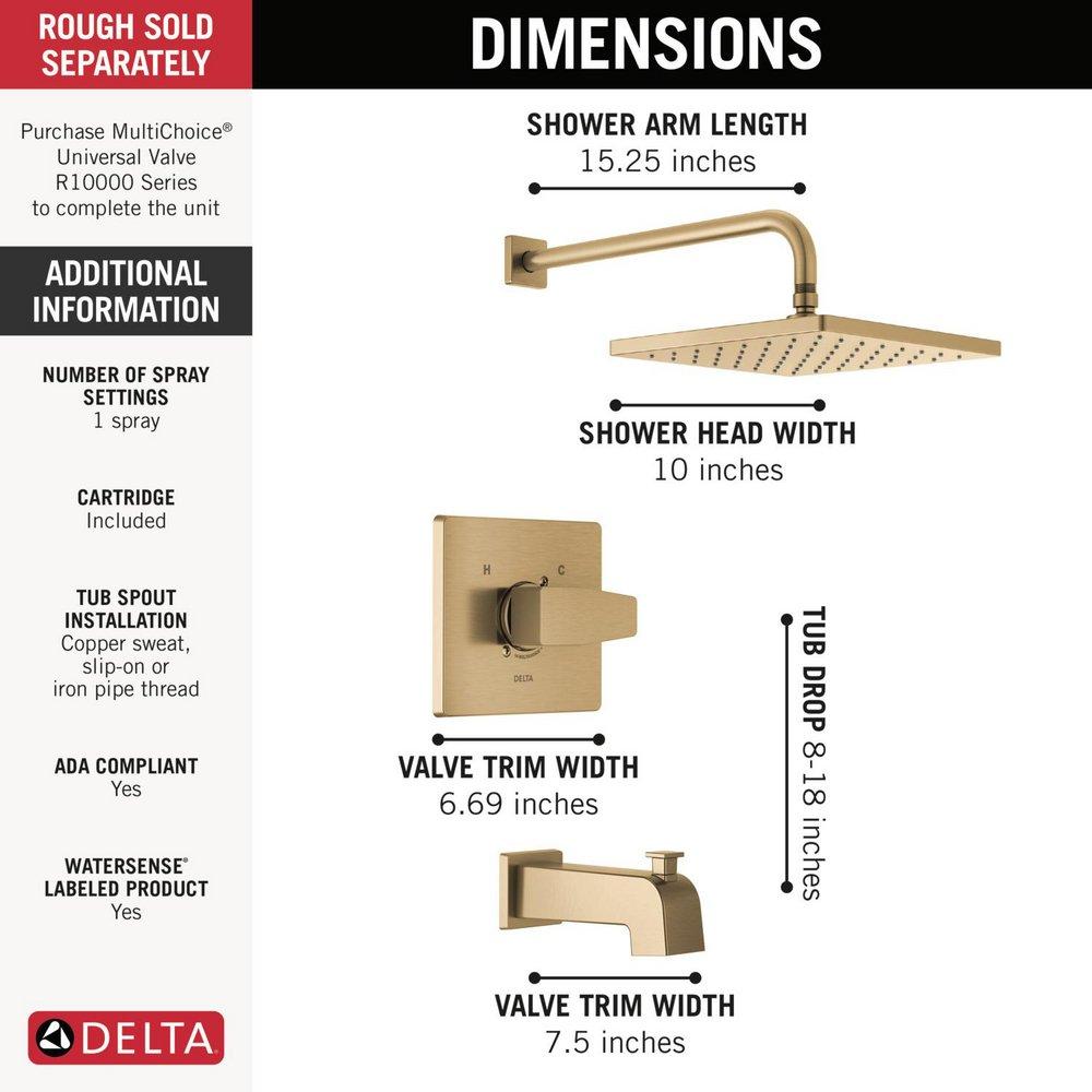 Delta Faucet Brilliance Champagne Bronze One Handle Single Function Bathtub & Shower Faucet (Trim Only) 