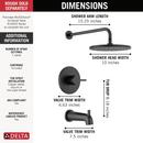 Delta Faucet Matte Black One Handle Single Function Bathtub & Shower Faucet (Trim Only) 