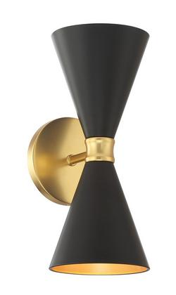 60W 2-Lights 9.5in. Wall Sconce in Honey Gold