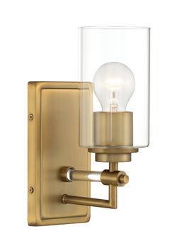 1-Light Vanity Fixture in Aged Brass