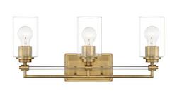 3-Light Vanity Fixture in Aged Brass