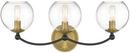 3-Light Vanity Fixture in Coal/Soft Brass 