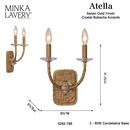 *CVR* ATELLA 2 LIGHT WALL SCONCE 