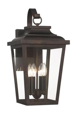 240W Incandescent 4?Light 20.75in. Outdoor Wall Sconce in Chelesa Bronze / Clear Seeded Glass
