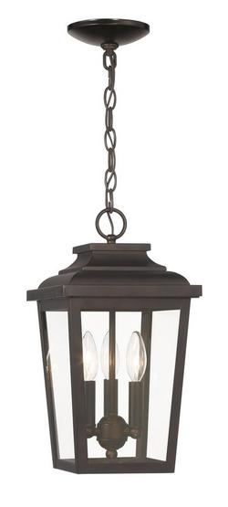 3-Light Outdoor Chain Hung Pendant in Chelsea Bronze