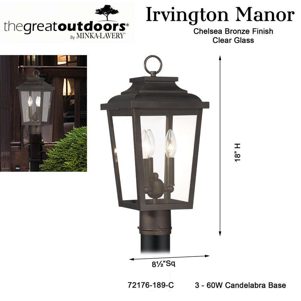 *CVR* IRVINGTON MANOR 3 LIGHT POST 