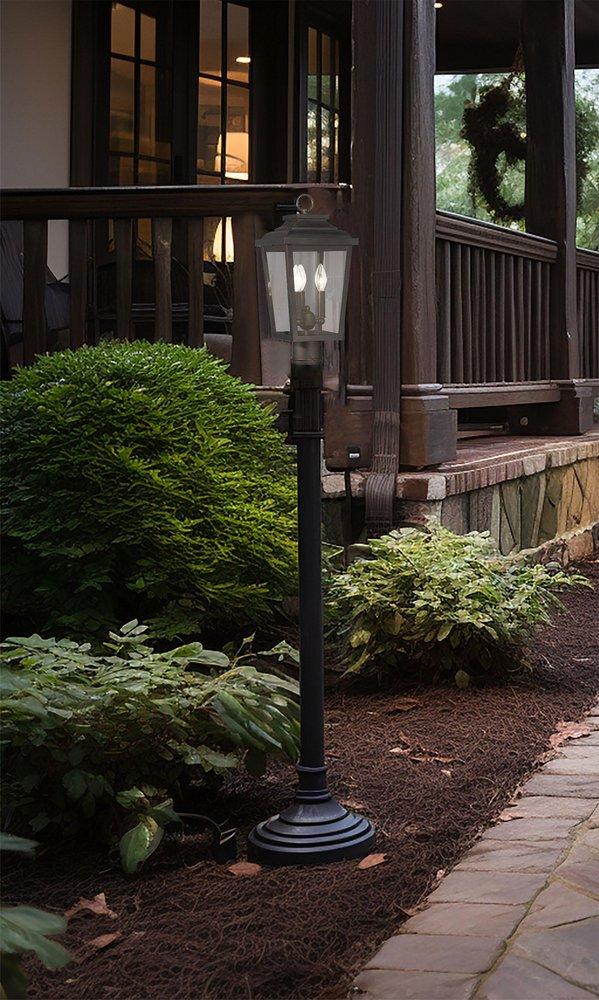 3-Light Post Mount in Chelsea Bronze 