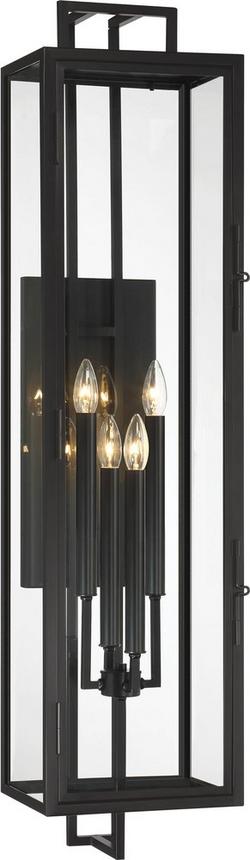 42 in. 4-Light Outdoor Wall Sconce in Coal