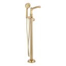 Floor Mount Filler with Handshower in Brushed Gold