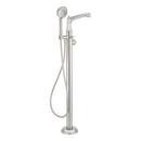 Floor Mount Filler with Handshower in Brushed Nickel