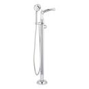 Floor Mount Tub Filler with Hand Shower in Chrome