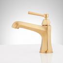 Signature Hardware Brushed Gold Single Handle Monoblock Bathroom Sink Faucet 