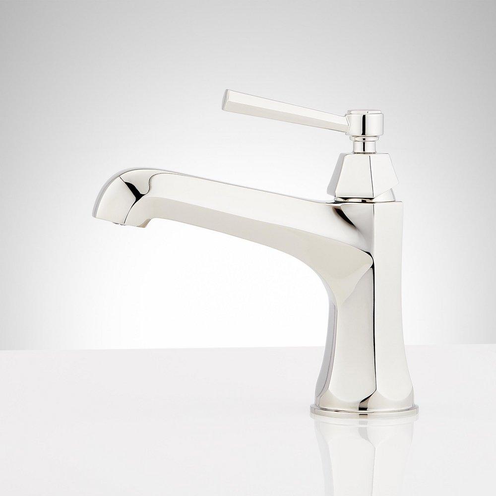 Signature Hardware Polished Nickel Single Handle Monoblock Bathroom Sink Faucet 
