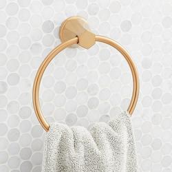 Round Closed Towel Ring in Brushed Gold