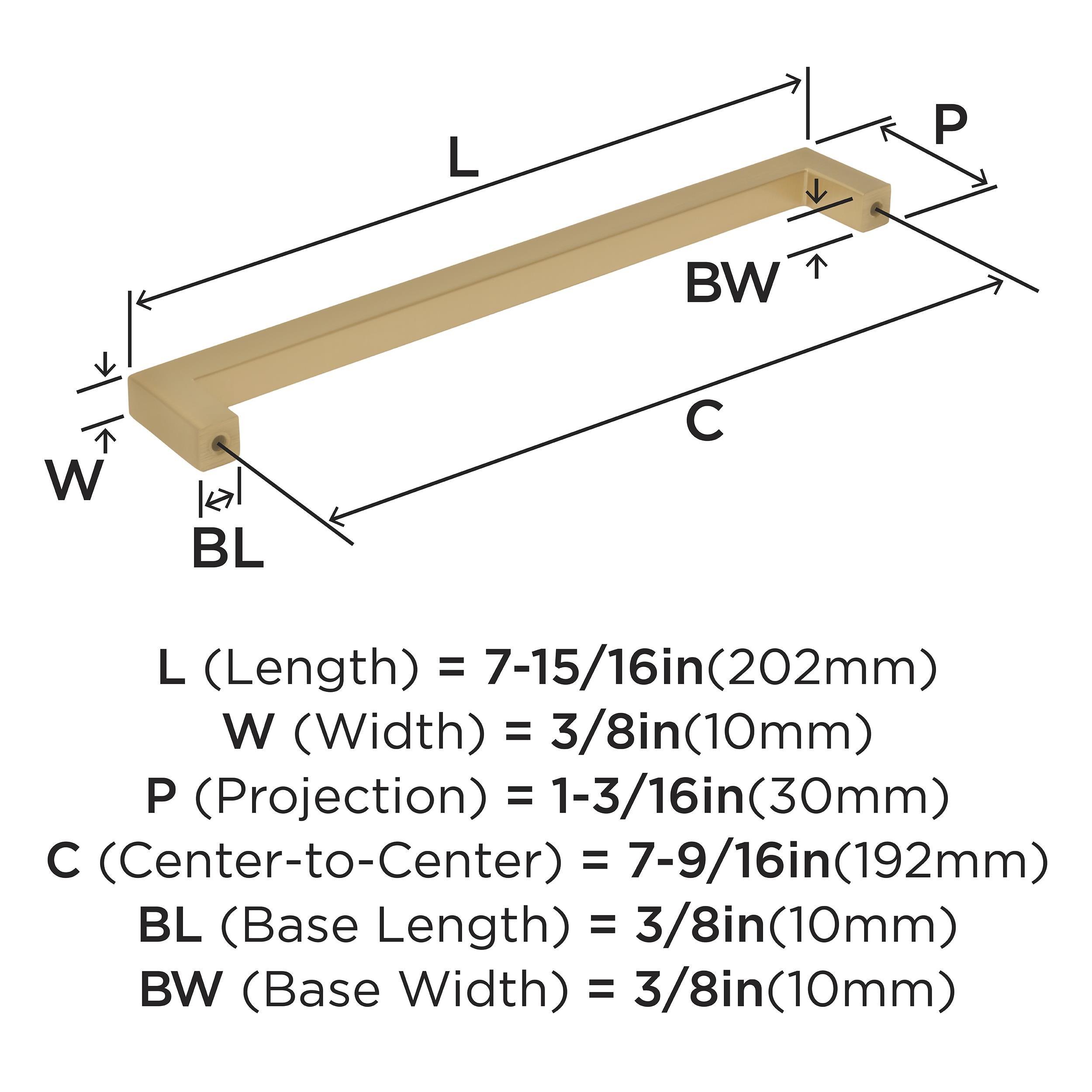 MONUMENT 7-9/16 C-C CHBR CAB PULL 