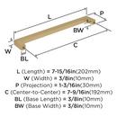 MONUMENT 7-9/16 C-C CHBR CAB PULL 