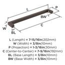 MONUMENT 7-9/16 C-C ORBR CAB PULL 