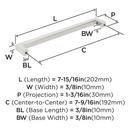 MONUMENT 7-9/16 C-C PN CAB PULL 