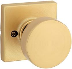 Pismo Half Dummy Knob with Square Rose in  Satin Brass