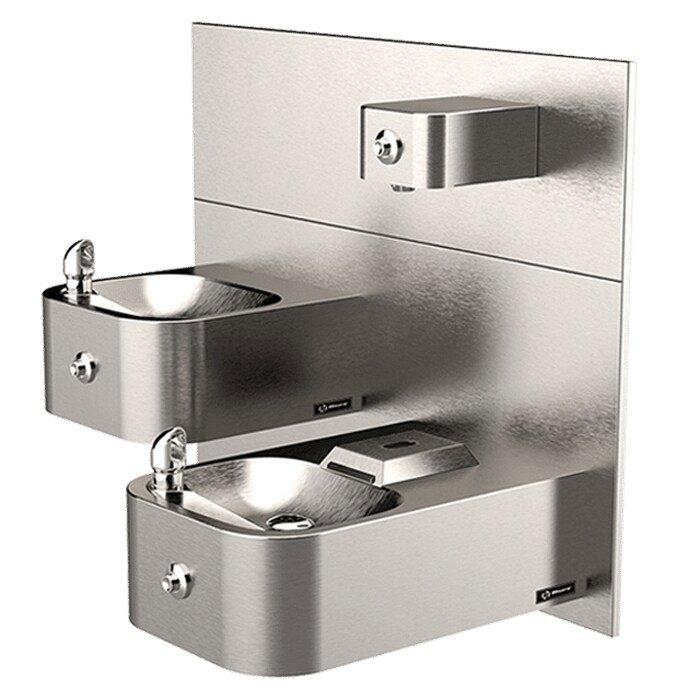 ADA Outdoor Dual Drinking Fountain & Bottle Filler 