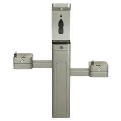 Outdoor Filtered Bottle Filler and Dual Fountain in Stainless Steel