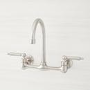 Two Handle Wall Mount Kitchen Faucet in Stainless Steel