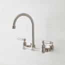 Signature Hardware Stainless Steel Two Handle Wall Mount Kitchen Faucet 