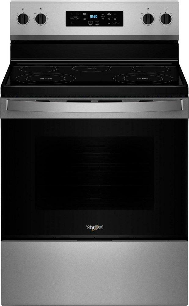 Whirlpool Stainless Steel 30 in. 5-Burner Electric Freestanding Range with Steam Clean 