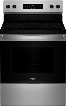 30 in. 5-Burner Electric Freestanding Range with Steam Clean in Stainless Steel