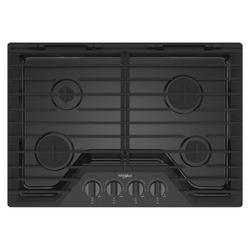 30 in. 4 Burner Gas Cooktop in Black Stainless