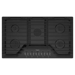 36 in. 5 Burner Gas Cooktop in Black Stainless