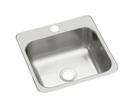 15 x 15 in. 1 Hole Drop-in and Undermount Stainless Steel Bar Sink in Luster Stainless Steel