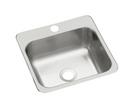Sterling Luster Stainless Steel 15 x 15 in. 1 Hole Drop-in and Undermount Stainless Steel Bar Sink 