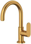Single Handle Monoblock Bathroom Sink Faucet in Brushed Gold