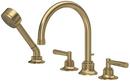 Two Handle Roman Tub Faucet with Hand Shower in Antique Gold (Trim Only)