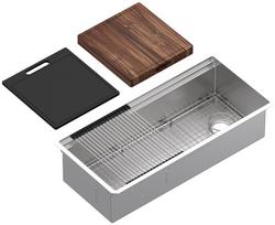 40 in. Dual Mount Stainless Steel Single Bowl Workstation Kitchen Sink