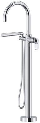 Single Handle Floor Mount Tub Filler with Hand Shower in Chrome (Trim Only)