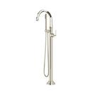 Single Handle Floor Mount Tub Filler with Hand Shower in Polished Nickel (Trim Only)