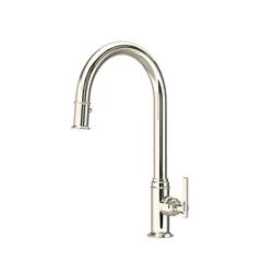 Single Handle Pull Down Kitchen Faucet in Polished Nickel