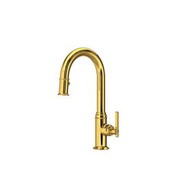 Single Handle Pull Down Bar Faucet in Unlacquered Brass