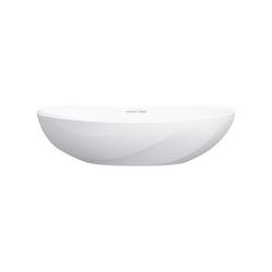 21 in. Vessel Mount Limestone Oval Bathroom Sink in Standard Matte White