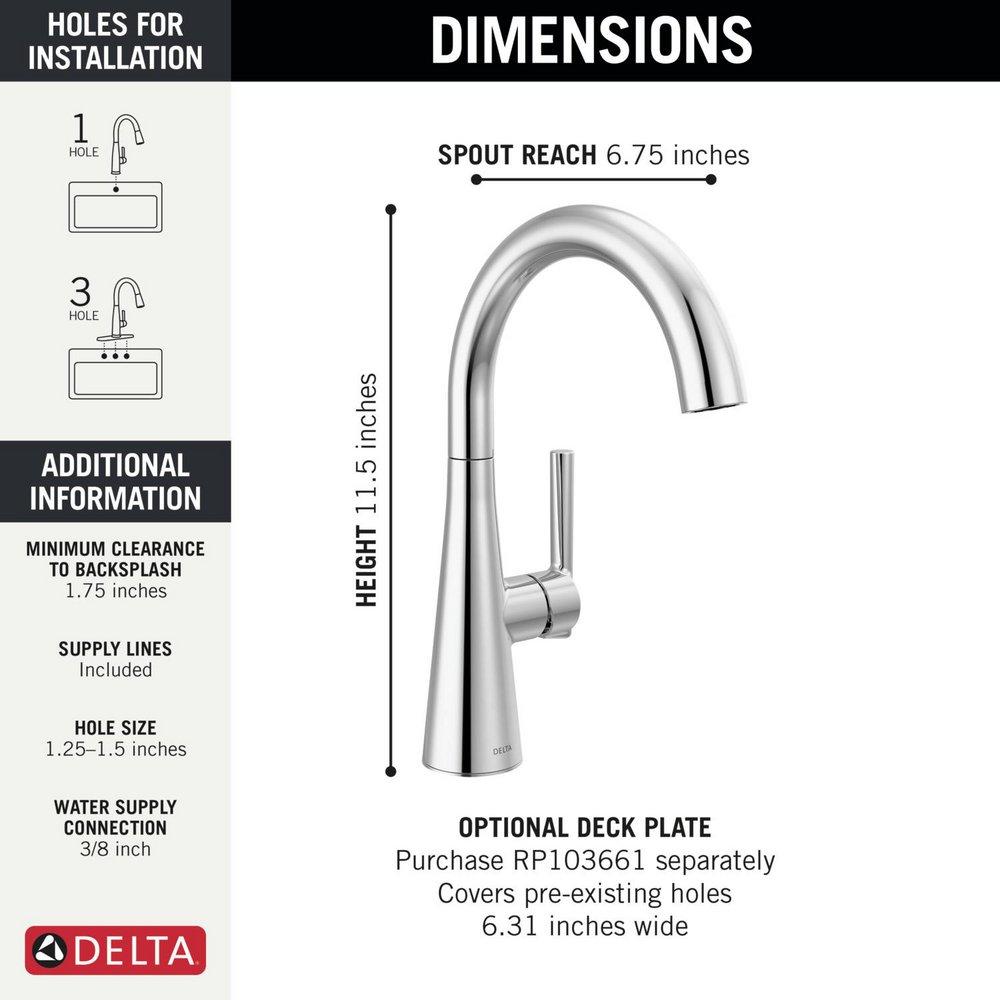 Delta Faucet Chrome Single Handle Bar Faucet 